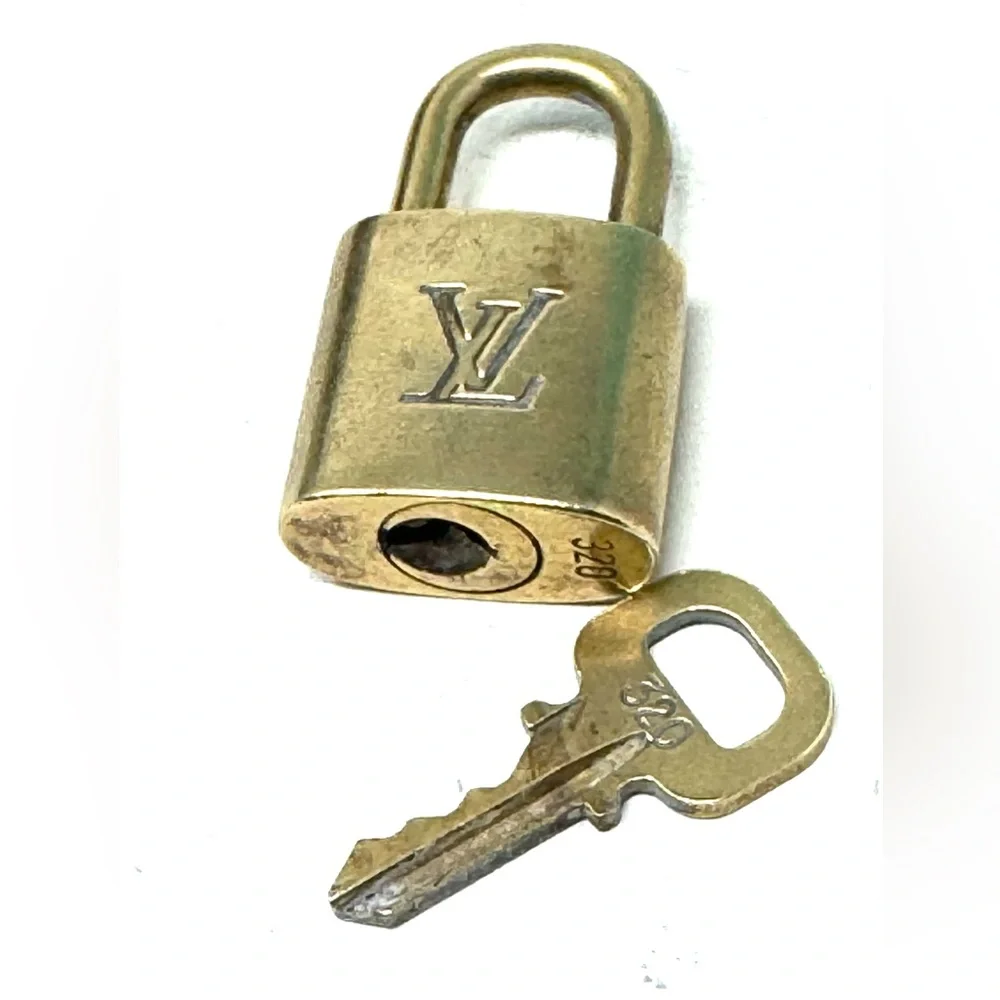 Authentic Louis Vuitton Gold Lock & Key Brass Number 320